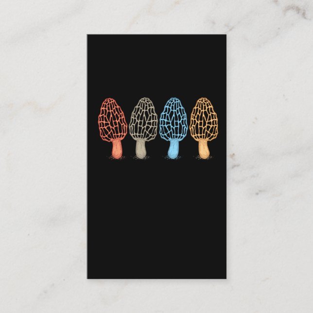 Morel plocka svamp Retro jägareMycology för Visitkort (Framsida)