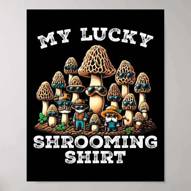 Morel Svamp Jakt Morchella Foder Min Tur Poster (Framsidan)