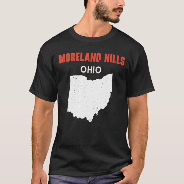 Moreland Hills Ohio USA State America Travel Ohioa T Shirt (Framsida)