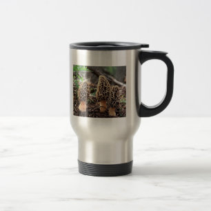 Morelchampinjon som går kaffemugg