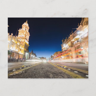 Morelia Michoacan på nätterna Vykort