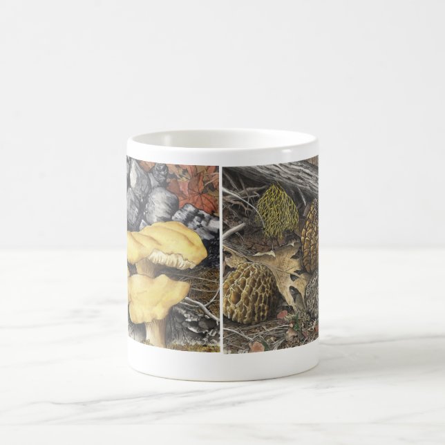 Morels- och Chantrelle champinjoner Kaffemugg (Center)