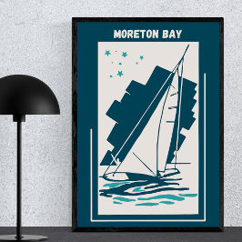 Moreton Bay i Queensland - Vintage Sailing Poster