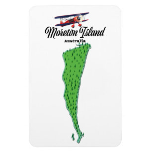 Moreton Island Australia karta poster Magnet