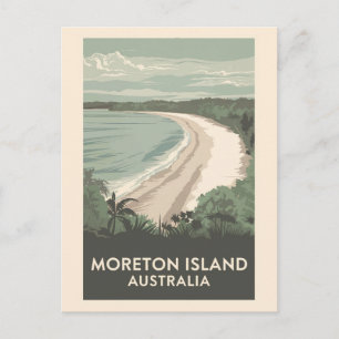 Moreton Island Australien Illustration Resa Konst Vykort