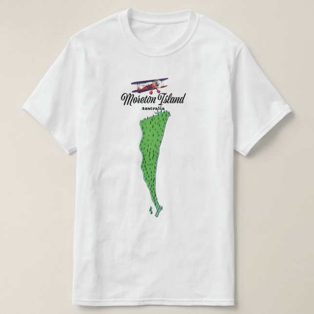 Moreton Island Australien kartaffisch T Shirt (Design framsida)