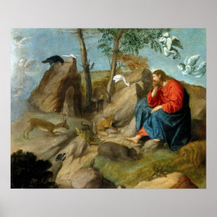Moretto da Brescia Kristus i Wilderness Poster