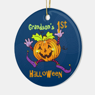 Morfar 1:a Halloween Lycklig Pumpkin Julgransprydnad Keramik