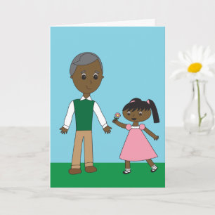 Morfar African American Grandföräldrar Day Cute Kort