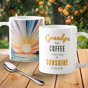 Morfar Akvarell Soluppgångs Inspirerande Citat Kaffemugg