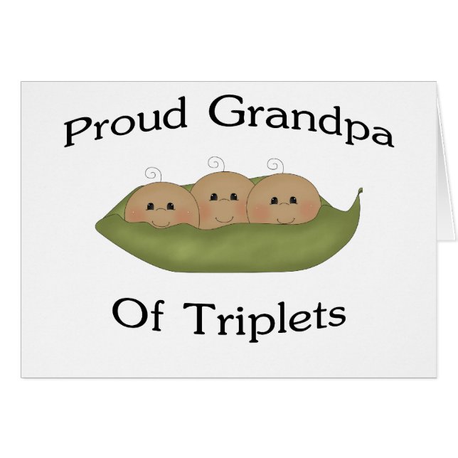 Morfar av Triplets Hälsningskort (Framsidan Horizontal)