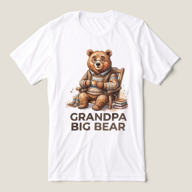 Morfar Big Bear Trendig Design T Shirt (Design Framsida)