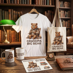 Morfar Big Bear Trendig Design T Shirt