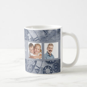 Morfar blue steampunk-foto kaffemugg