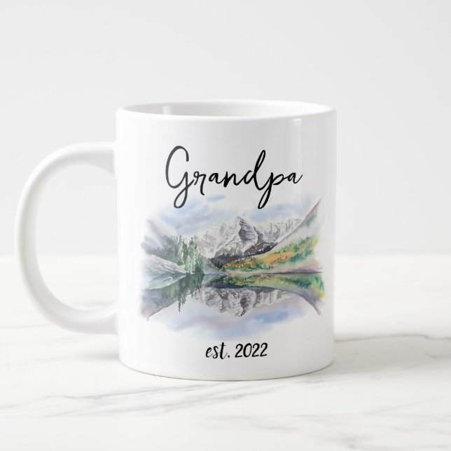 Morfar-datum - första gången farfar jumbo mugg (Vänster)
