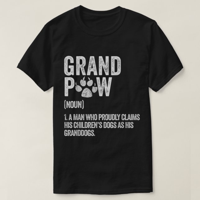 Morfar Definition Rolig Hund Älskare Design T Shirt (Design framsida)