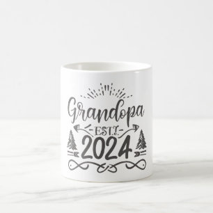 morfar est 2024, Promoted to Grandpa Est. 2024 Kaffemugg