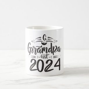 morfar est 2024, Promoted to Grandpa Est. 2024 Kaffemugg