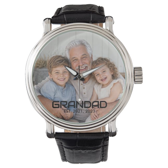 Morfar Established Black Bold Foto Armbandsur (Framsida)