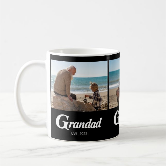 Morfar Established Script Svart 3 Foto Kaffemugg (Vänster)
