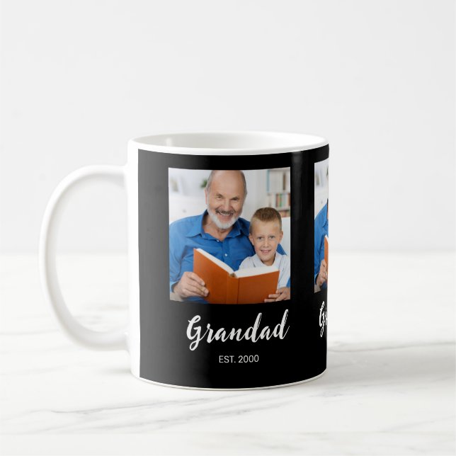 Morfar etablerad 3 Foto Svart kaffemugg (Vänster)