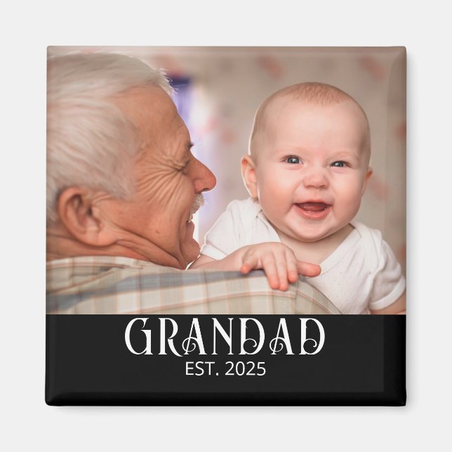 Morfar etablerad foto magnet (Framsidan)