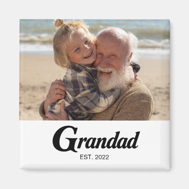 Morfar etablerade foto farfar dag magnet (Framsidan)