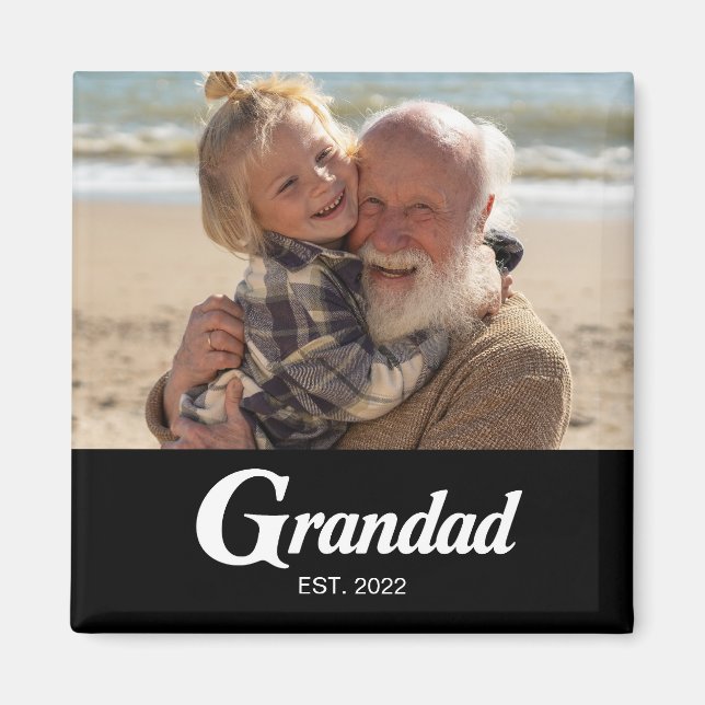 Morfar etablerade foto farfars dag magnet (Framsidan)