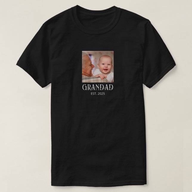 Morfar etablerade foto present  t shirt (Design framsida)