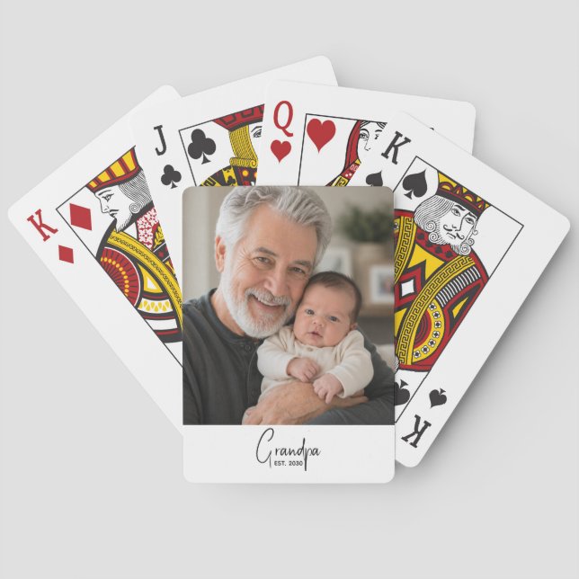 Morfar etablerade manusfoto  casinokort (Baksidan)