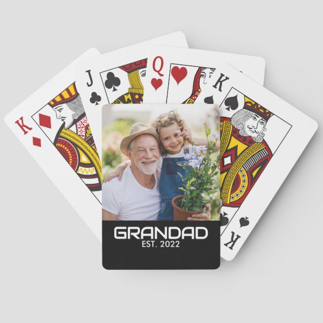 Morfar etablerade modern fet foto casinokort (Baksidan)