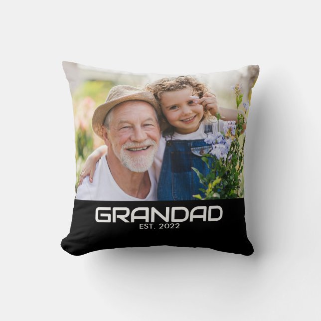 Morfar etablerade modern fet foto kudde (Framsida)