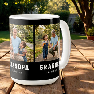 Morfar etablerade modern svart 3 bild kaffemugg