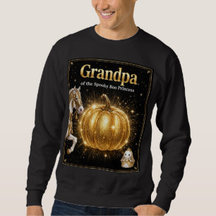 Morfar Farlig Spök Prinsessa Tröja Svart Guld Lång Ärmad Tröja