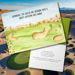 Morfar, Födelsedags öken golfbana akvarell Kort