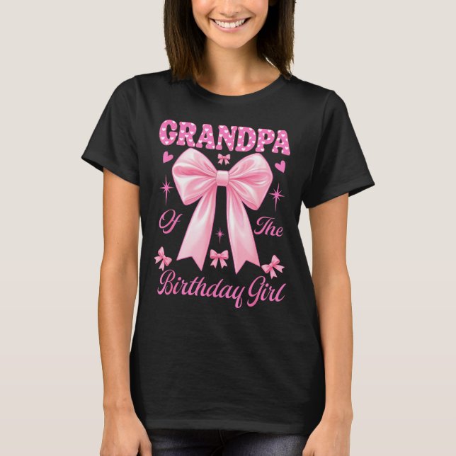 morfar födelsedagsflicka matchande coquette rosa r t shirt (Framsida)