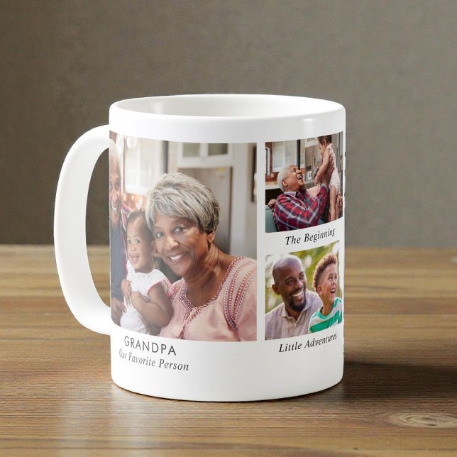 Morfar Foto Collage Kaffemugg (Grandpa Photo Collage Coffee Mug)