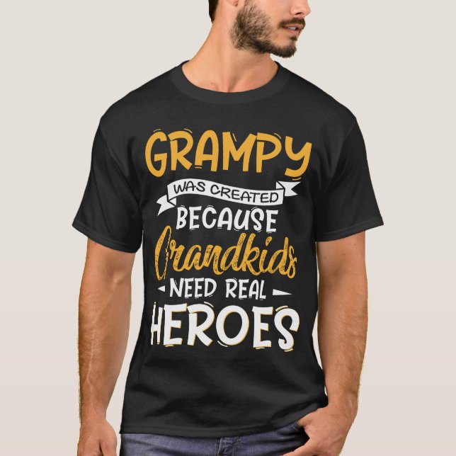 Morfar från Fars dag Skapades Grampy T Shirt (Framsida)
