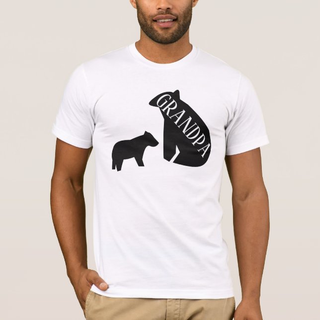 Morfar Geometric Bear och Unge monokrom T Shirt (Framsida)