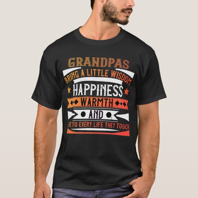 morfar ger lite visdom lycka t shirt (Framsida)