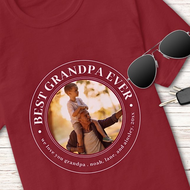 Morfar Gift Kärlek You Pappa Best Grandpa Foto T Shirt (Skapare uppladdad)