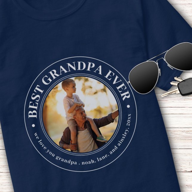 Morfar Gift Kärlek You Pappa Best Grandpa Foto T Shirt (Skapare uppladdad)