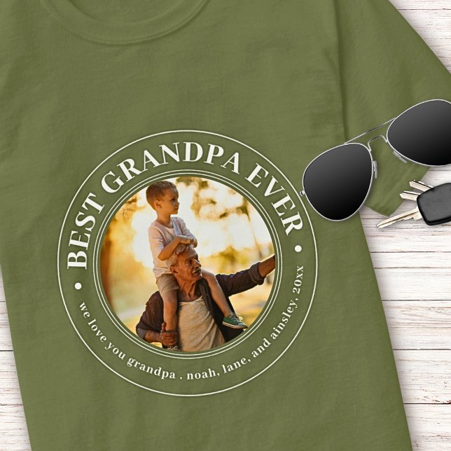 Morfar Gift Kärlek You Pappa Best Grandpa Foto T Shirt (Skapare uppladdad)