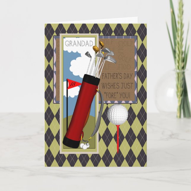 Morfar Golf Klubb Fars dag Greeting Card Kort (Framsida)