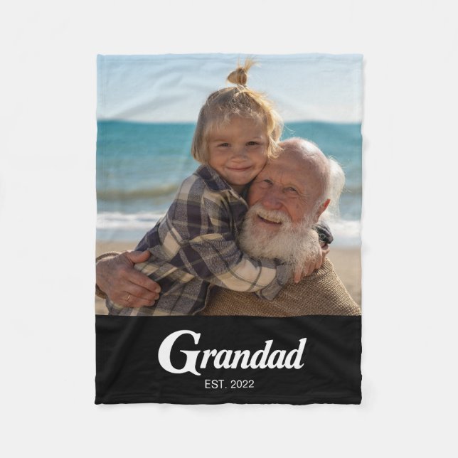 Morfar Grundade Roligt Fet Bild Fleecefilt (Framsidan)