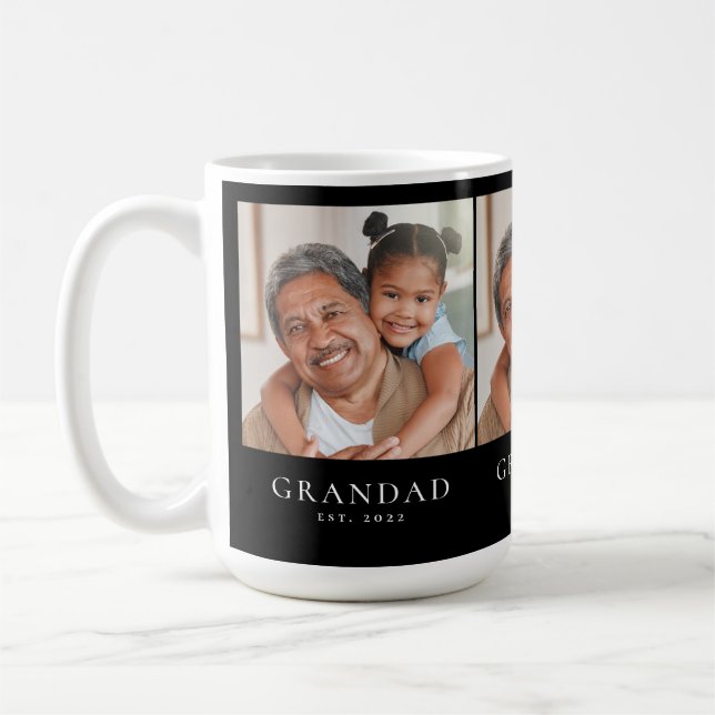 Morfar Grundades 3 Foto Svart Kaffemugg (Vänster)