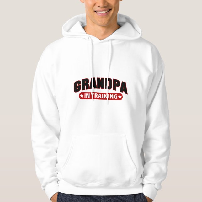 Morfar i utbildning sweatshirt med luva (Framsida)