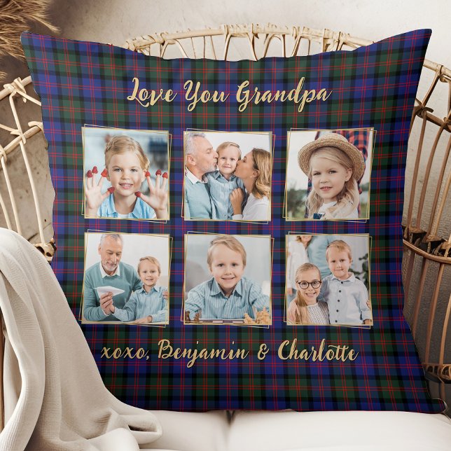 Morfar, julklapp Personlig 6 Bild Kudde (Skapare uppladdad)
