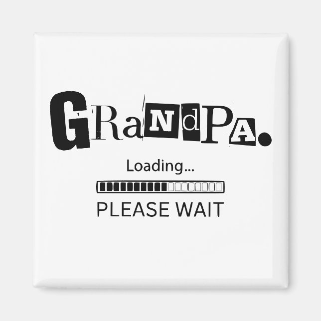 Morfar Lade Rolig Graviditetsavslöjande Pappagåva  Magnet (Framsidan)