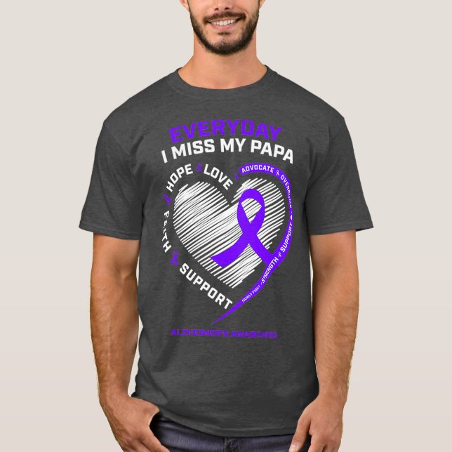 Morfar, lyft minne av miss My Pappa Alzheimers T Shirt (Framsida)
